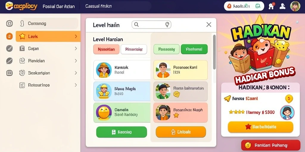 Screenshot menunjukkan antarmuka pengguna yang mudah dinavigasi.